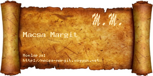 Macsa Margit névjegykártya